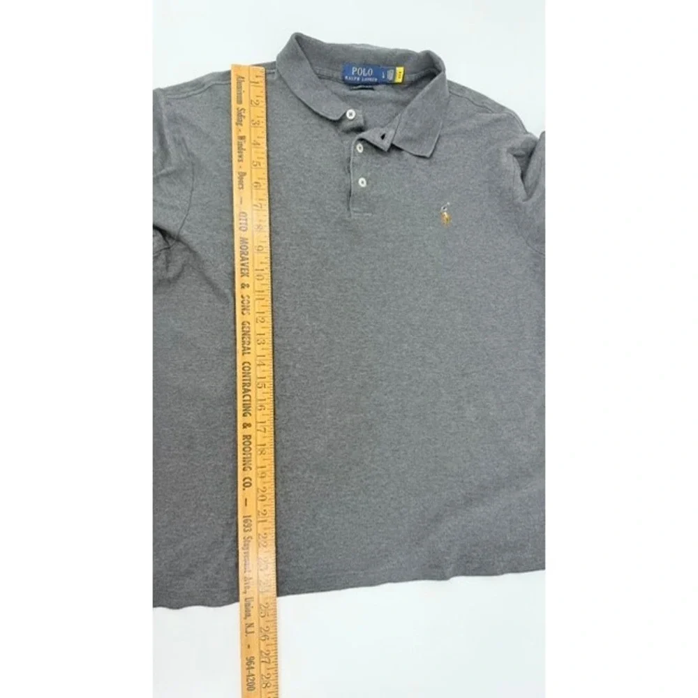 Polo Ralph Lauren Mens Custom Slim Fit Polo Shirt‎ Gray Large